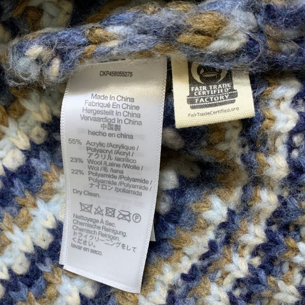 Madewell Waller Cardigan Sweater Women’s Small Striped Wool Cropped Cream Blue - Picture 9 of 9